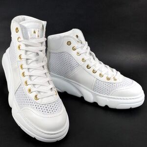 ALBERTO CICCIOLI 🇮🇹 WOMEN'S WHITE LEATHER SUMMER FASHION SNEAKERS